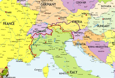 Map Of Austria Italy And Germany Maps of the World