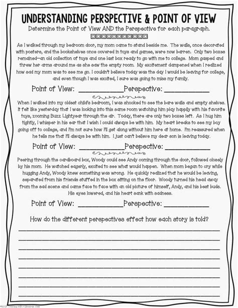 Author Point Of View Worksheet - Worksheet List