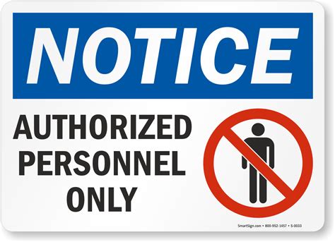 Authorized Personnel Only Printable Sign