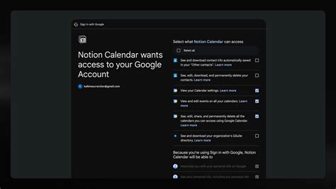 Authorizing Access for Google Calendar and Notion Integration