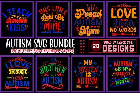Download Autism Quotes Bundle Silhouette DXF Files