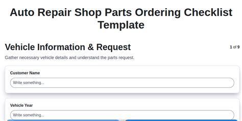 Auto Body Repair Shop Parts Ordering