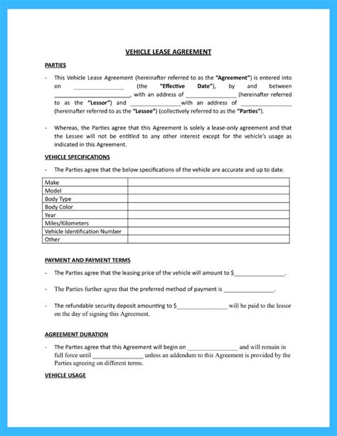 Auto Lease Template