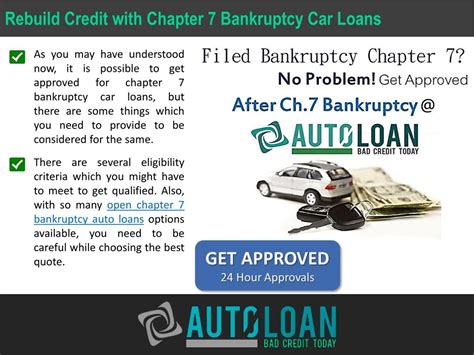 Auto Loan After Bankruptcy Chapter 7