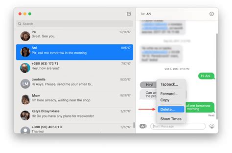 Auto-delete text messages on Mac