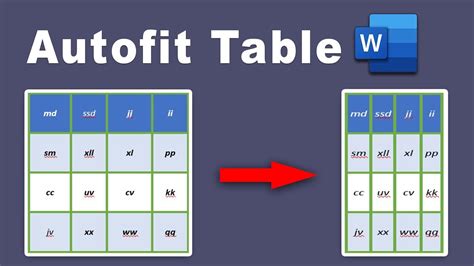 AutoFit Window of a Table in MS Word (Autofit Behavior)