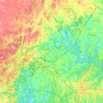 MyTopo Southwest Durham, North Carolina USGS Quad Topo Map