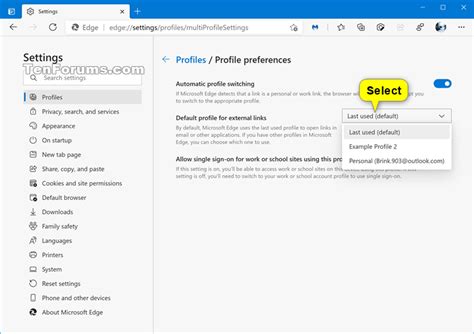 Automatic Profile Switching in Microsoft Edge