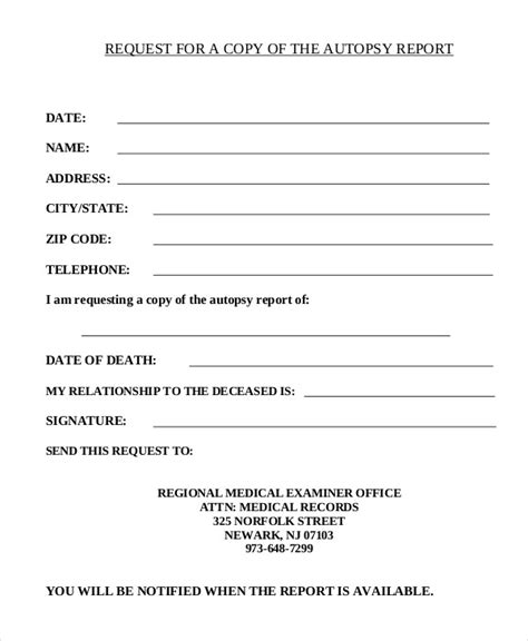 Autopsy Report Template - 6+ Free Word, PDF Documents Download