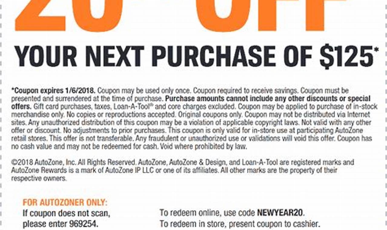 Autozone In Store Coupons 2024 Free Shipping