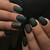 Autumn Night Magic: Mesmerize with enchanting dark green fall nail designs