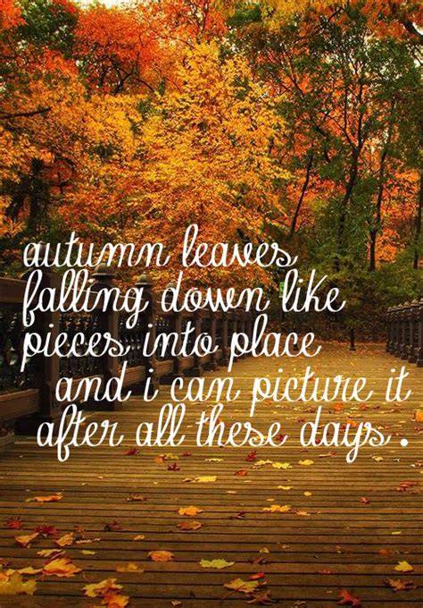 Autumn Leaves Falling Down Like Pieces Into Place