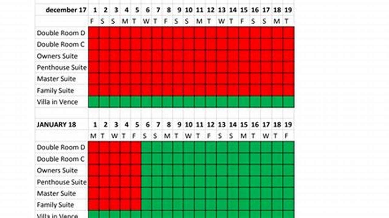 Availability Calendar Google Sheets