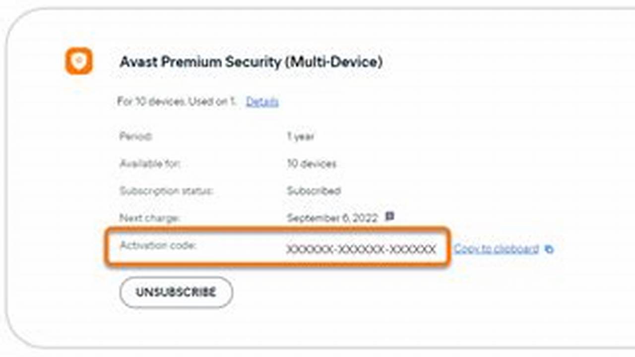 Avast Activation Code 2025