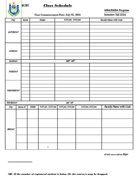 Avc Class Schedule Fall 2024