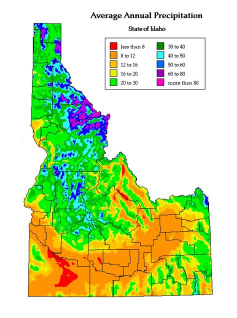 Andrew's Maps IDW map Rainfall in Idaho