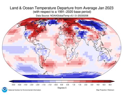 Average Temperature and Rainfall in January 2023