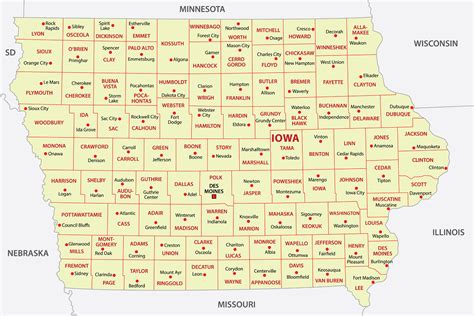 Iowa Map Of Usa Ferry Map