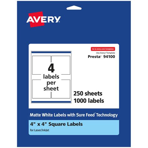 Avery 4x4 Label Template