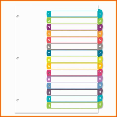 Avery Printable Divider Tabs