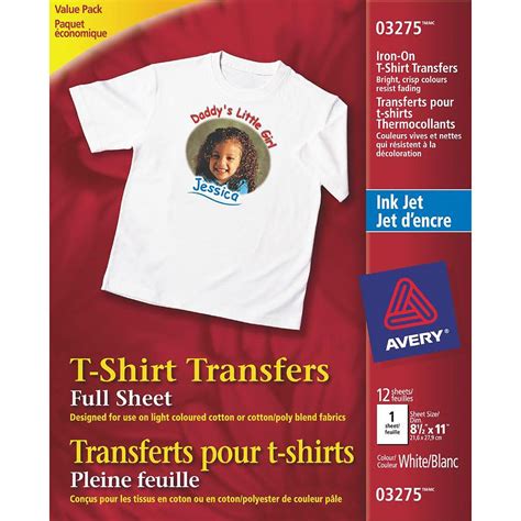 Avery Printable T-shirt Transfers