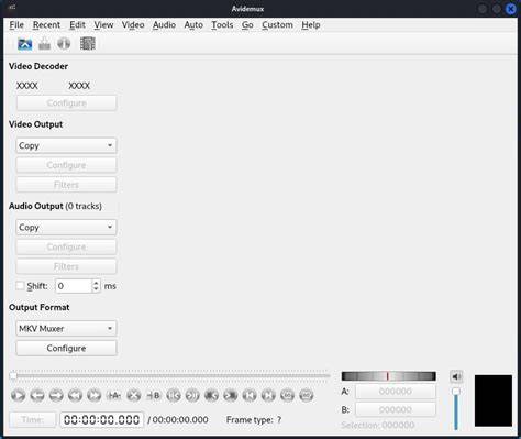 Avidemux interface