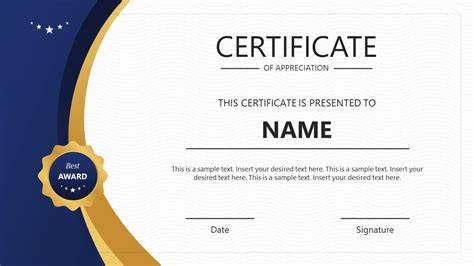 Award Certificate Slide Template for Presentation - SlideModel