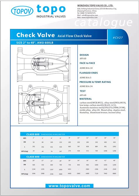 Axial Flow Check Valve Catalogue