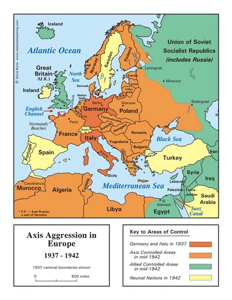 Axis Aggression in Europe 19371942 Germany and Italy (red prewar