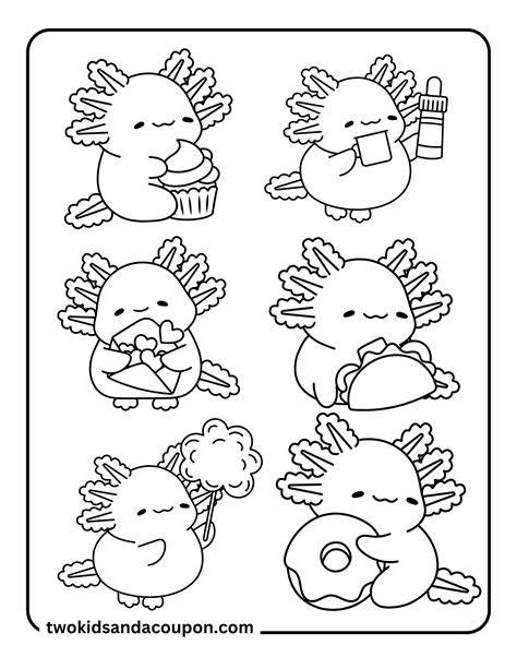 Axolotl Coloring Page Cute