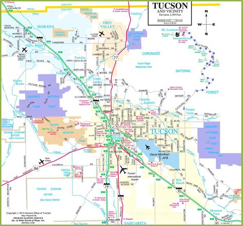 Map Arizona Tucson Share Map