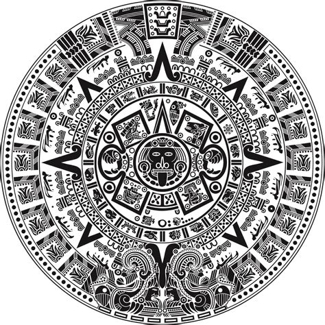 Aztec Calendar Stencil