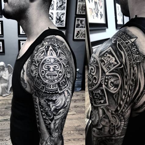 55 Most Cool Arm Christmas Tattoo Design for Men Aztec