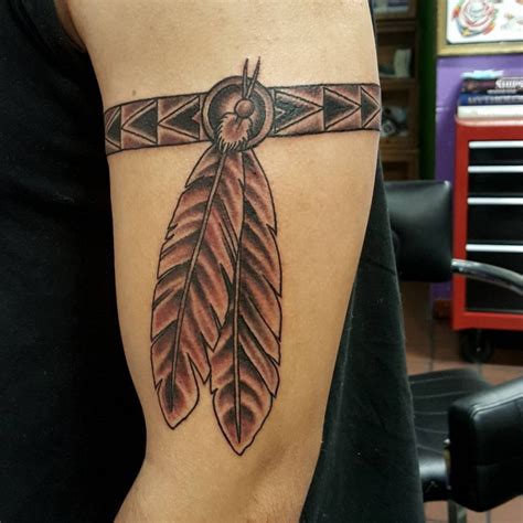 Gray ink god sun aztec armband tattoo