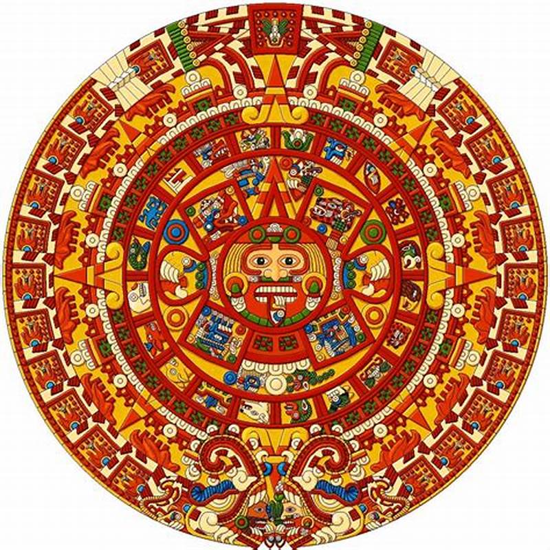 Aztec Calendar In Color