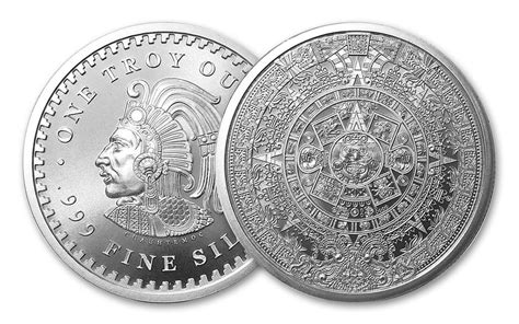 Aztec Calendar Silver Coin