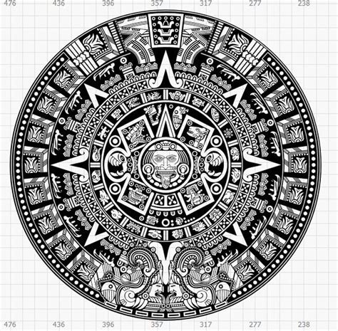 Aztec Calendar Vector Art