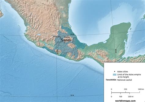 Map of the Aztec Empire in 1519 CE Pearltrees