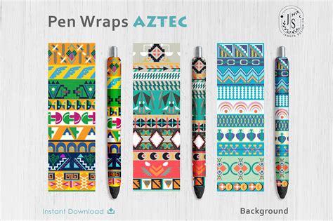 Download Aztec Pen Wraps PNG File Set Creativefabrica DXF Files