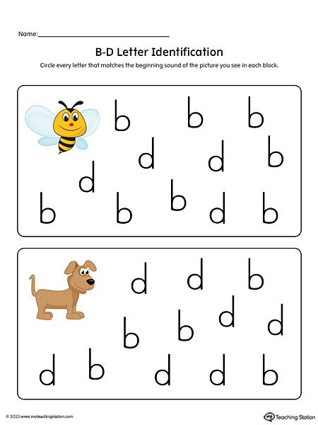 B And D Confusion Worksheet Free - worksheet