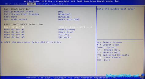 Menu Pengaturan Prioritas Boot di BIOS UEFI