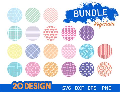 Download BUNDLE Round Keychain Patterns SVG Cricut SVG