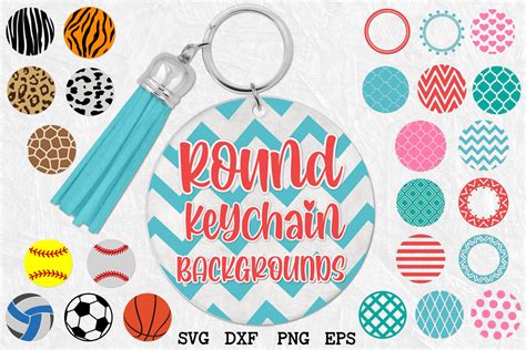 Download BUNDLE Round Keychain Patterns SVG Cricut SVG Free PSD Mockups