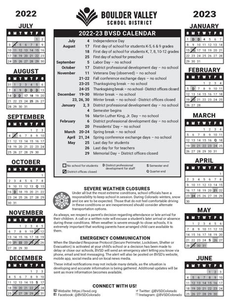 BVSD Calendar 2022-23