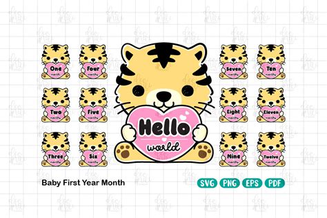 Download Babies First Year - Set of Monthly... SVG File - SVG Design Cricut SVG for Cricut