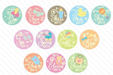 Download Babies First Year - Set of Monthly... SVG File - SVG Design Files