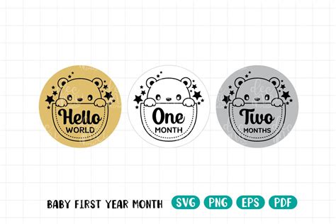 Download Babies First Year - Set of Monthly... SVG File - SVG Design Silhouette