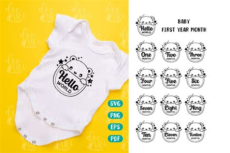 Download Babies First Year - Set of Monthly... SVG File - SVG Design Silhouette For Crafts