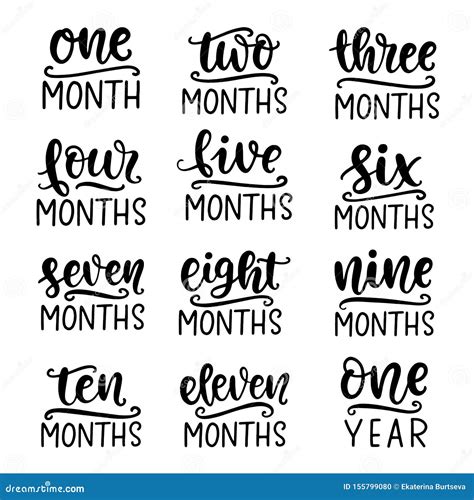 Download Babies First Year - Set of Monthly... SVG File - SVG Design Silhouette for Cricut