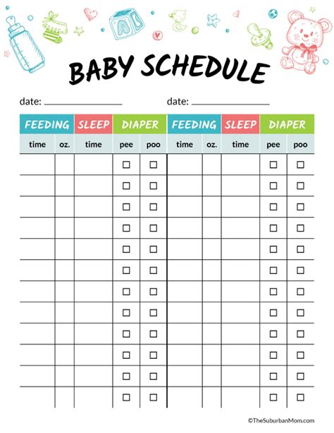 Babies Schedule Printable